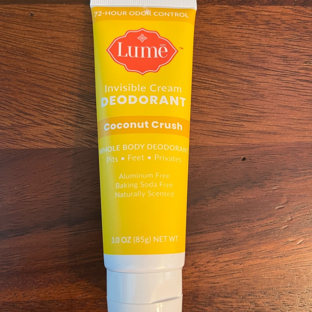 Lume Coconut Crush Invisible Cream Deodorant - Full size 3 oz, NEW & SEALED